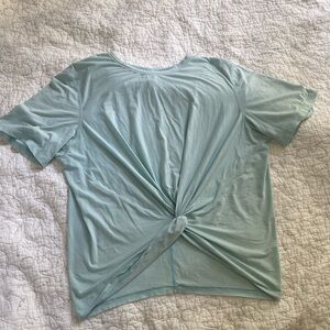 lululemon athletica crescent tee in light aqua blue
